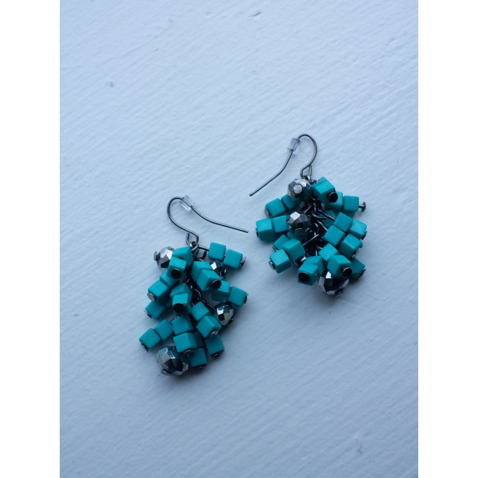 Vintage Turquoise Cluster Earrings Dangly circa Mid-2000s Size ONE SIZE - 2 Thumbnail