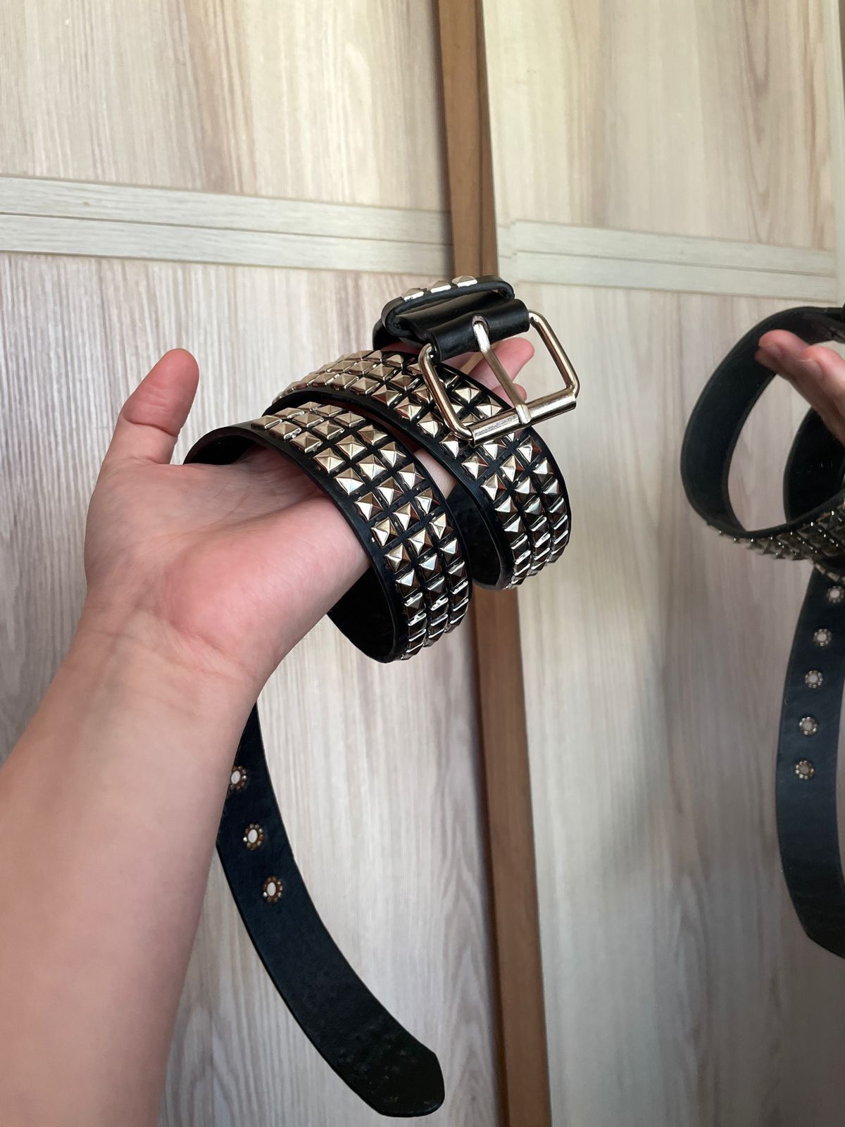 Japanese Brand Pyramid Studded Punk Vintage Belt Y2K Size ONE SIZE - 1 Thumbnail