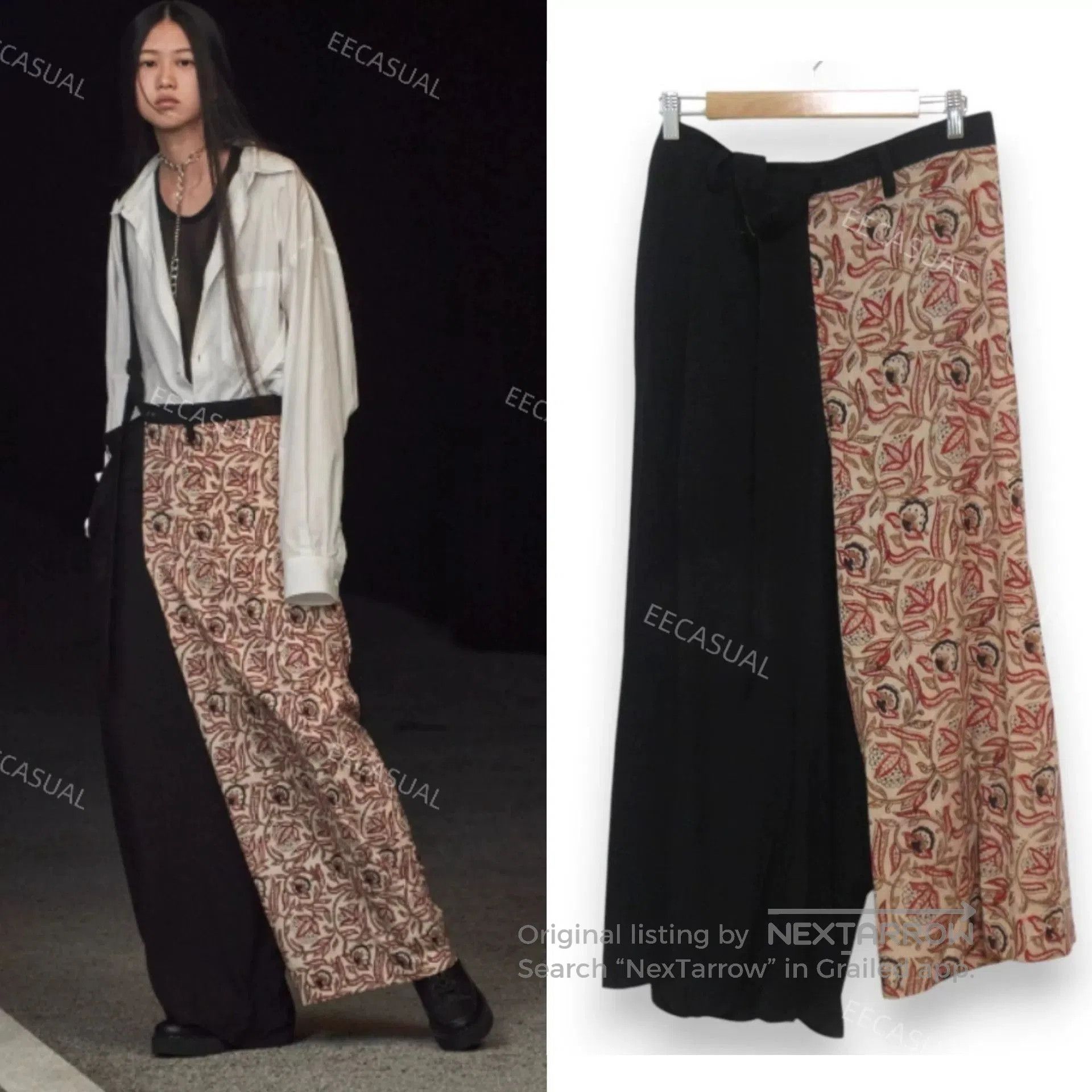 Y's Y's Yohji Yamamoto Asymmetrical Wide-Leg Pants. Size 25" / US 0 / IT 36 - 1 Thumbnail