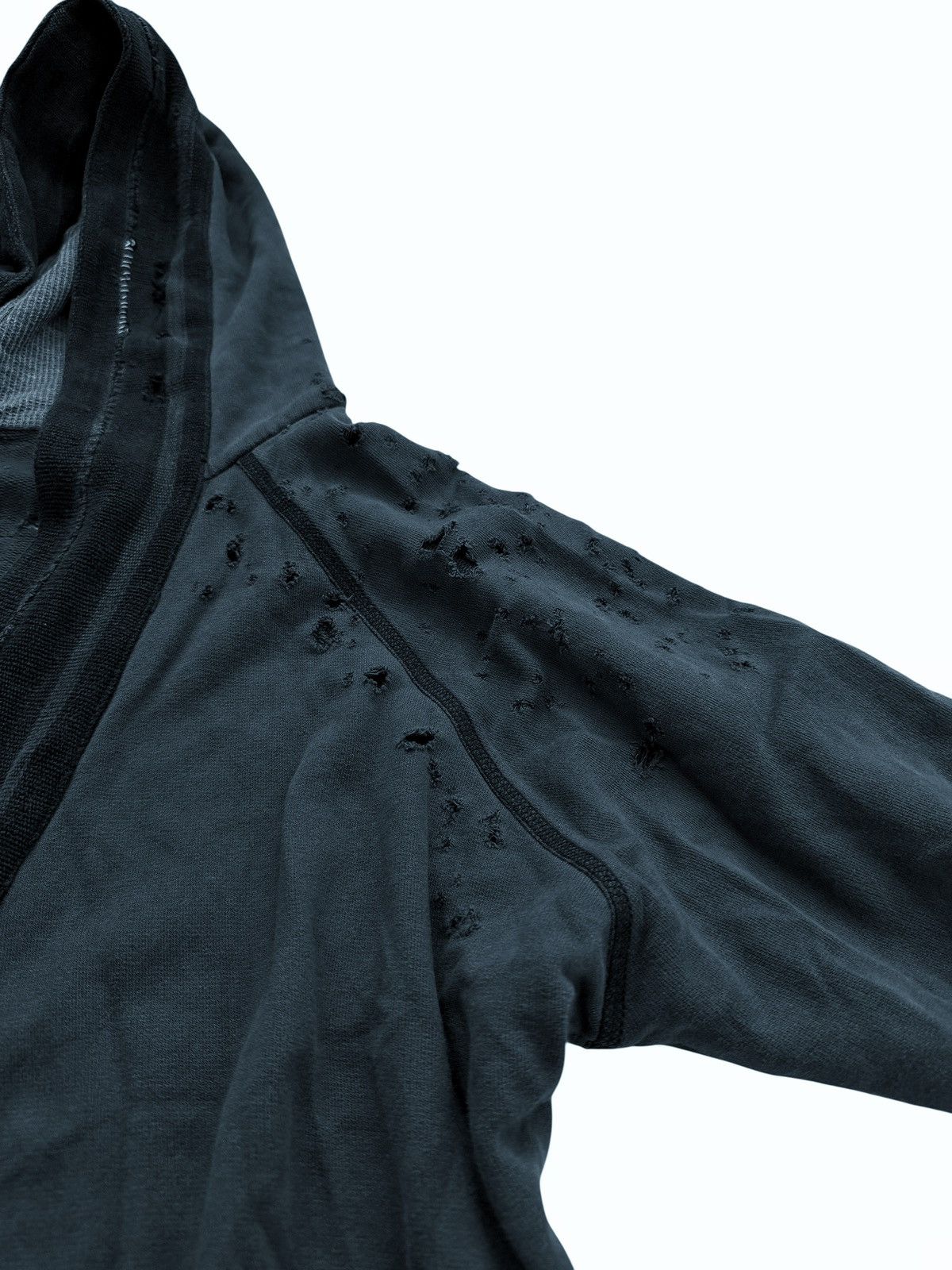 Greg Lauren 2017 Navy Fleece Indigo Stripe Kimono Hoodie Size US L / EU 52-54 / 3 - 7 Thumbnail
