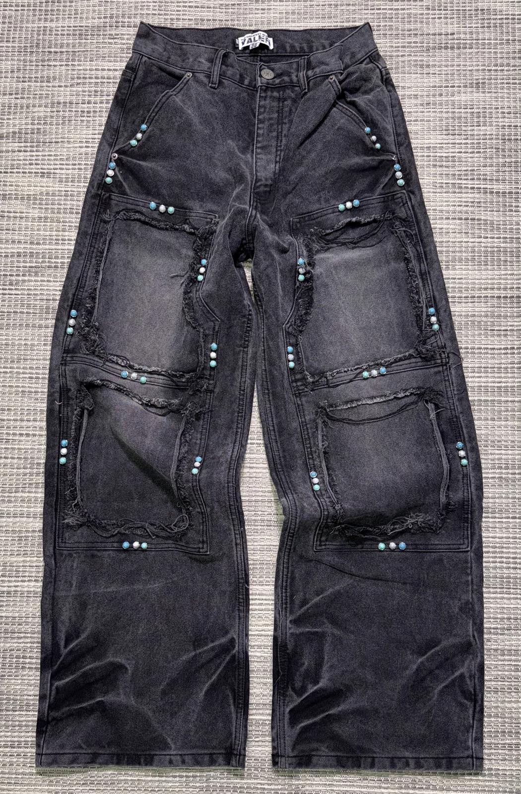 Vale Vale Forever Black Gem Painter Pants Size US 36 / EU 52 - 1 Thumbnail