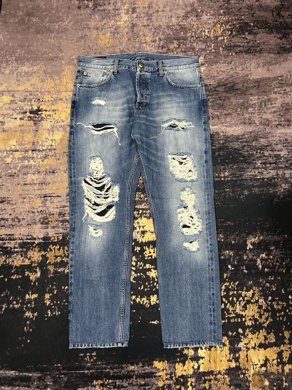 Alexander McQueen Alexander MQueen Style Destroyed Selvedge Jeans Size US 34 / EU 50 - 1 Thumbnail