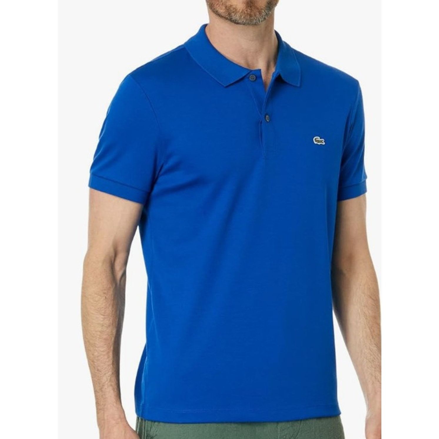 Lacoste Mens Pima Jersey Interlock Regular Fit Polo Blue 2XL