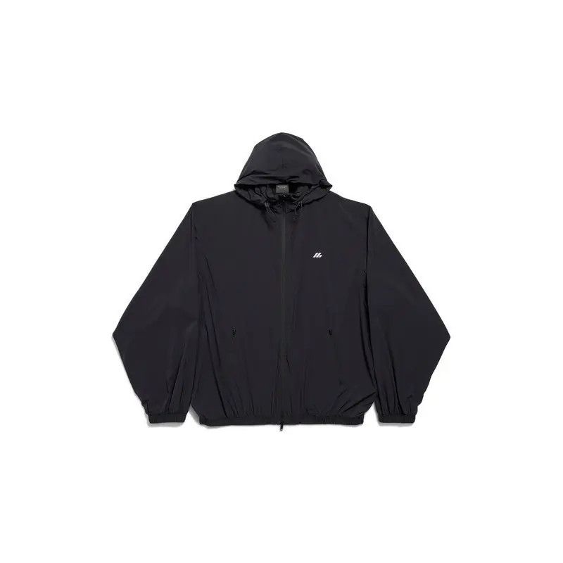 Balenciaga o1w1db11225 Activewear Windbreaker Jacket in Black Size US L / EU 52-54 / 3 - 1 Thumbnail