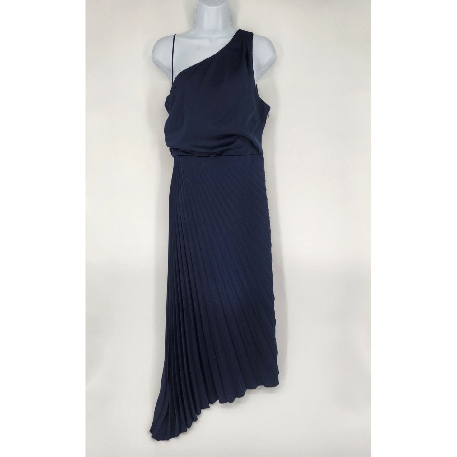 Sam Edelman Sam Edelman Navy Blue Pleated One Shoulder Dress Size 6 Size M / US 6-8 / IT 42-44 - 8 Thumbnail