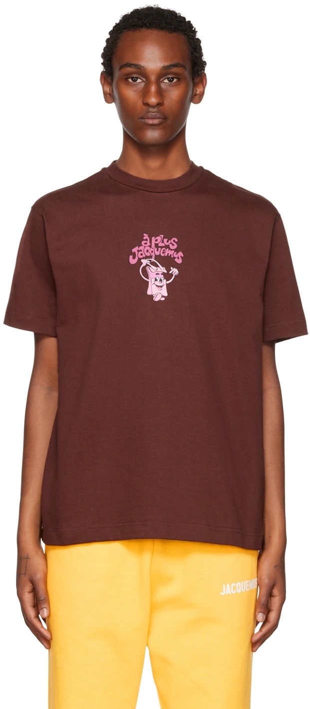 Jacquemus o1mle1025 Le T-Shirt A Plus Jacquemu Print in Dark Brown Size US XS / EU 42 / 0 - 1 Thumbnail