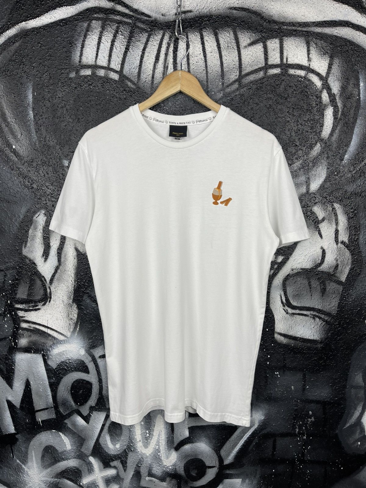 Percival Percival Embroidered Egg Cup White T-Shirt Men’s Size M Size US M / EU 48-50 / 2 - 2 Thumbnail