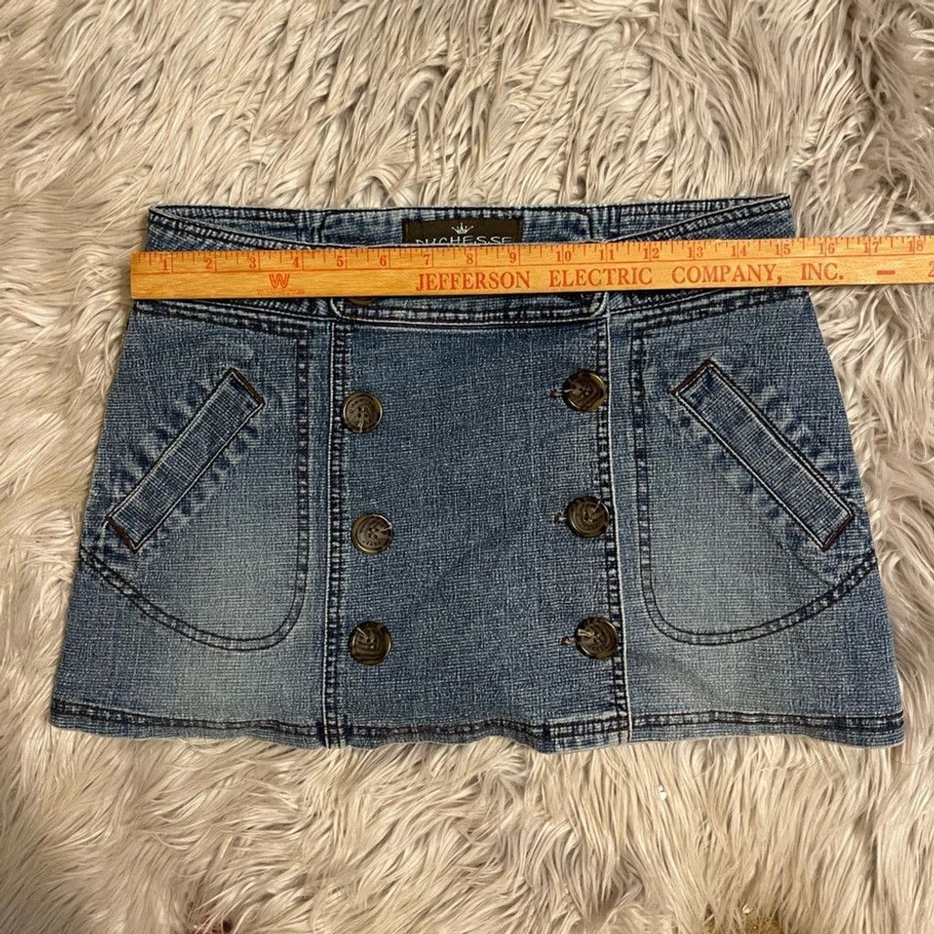 Other Duchesse Y2K vtg Blue Denim Jean skirt with buttons size S Size 31" - 1 Thumbnail