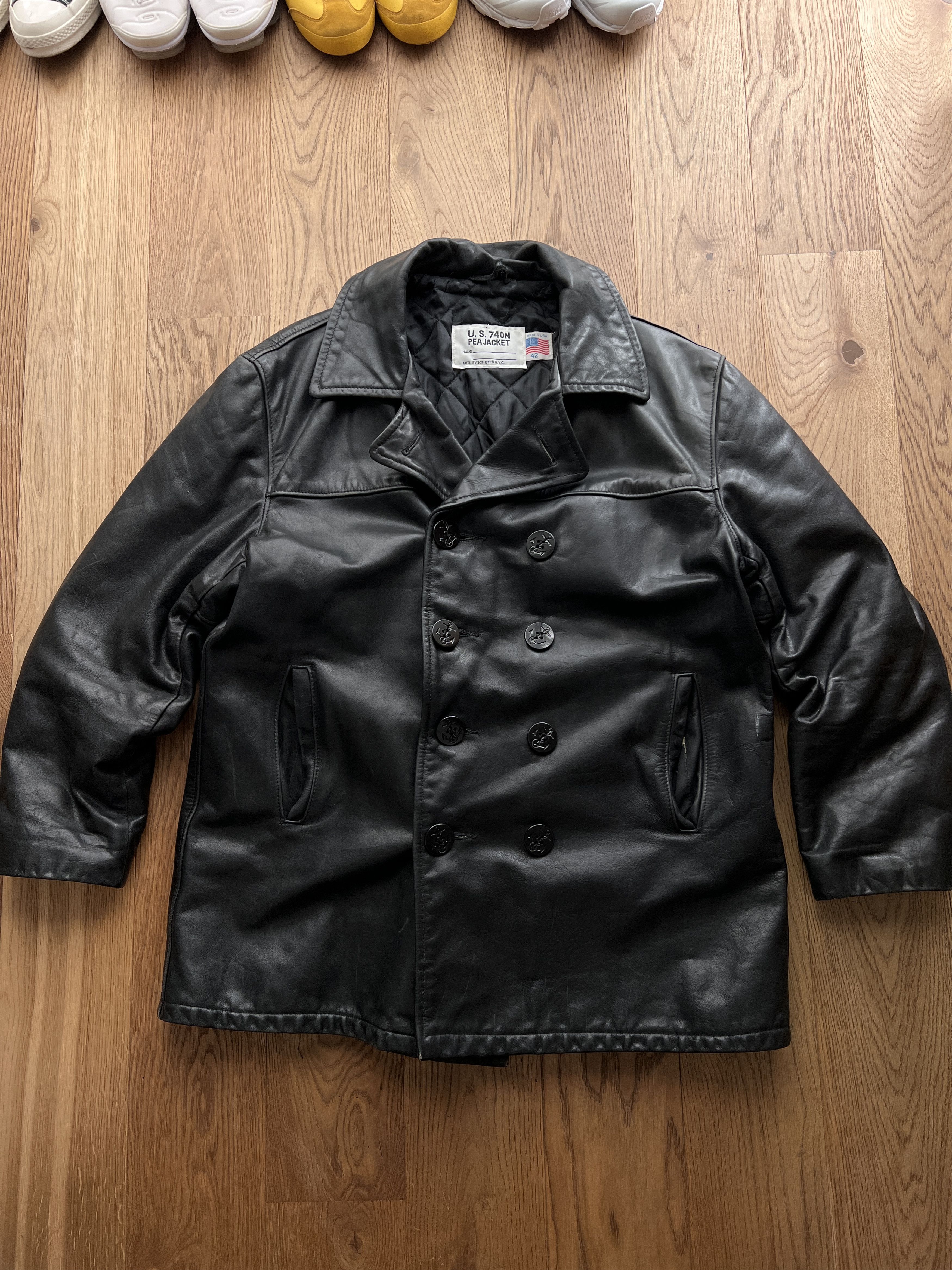 Schott USA 740N PEA Jacket vintage 80s Leather rare coat