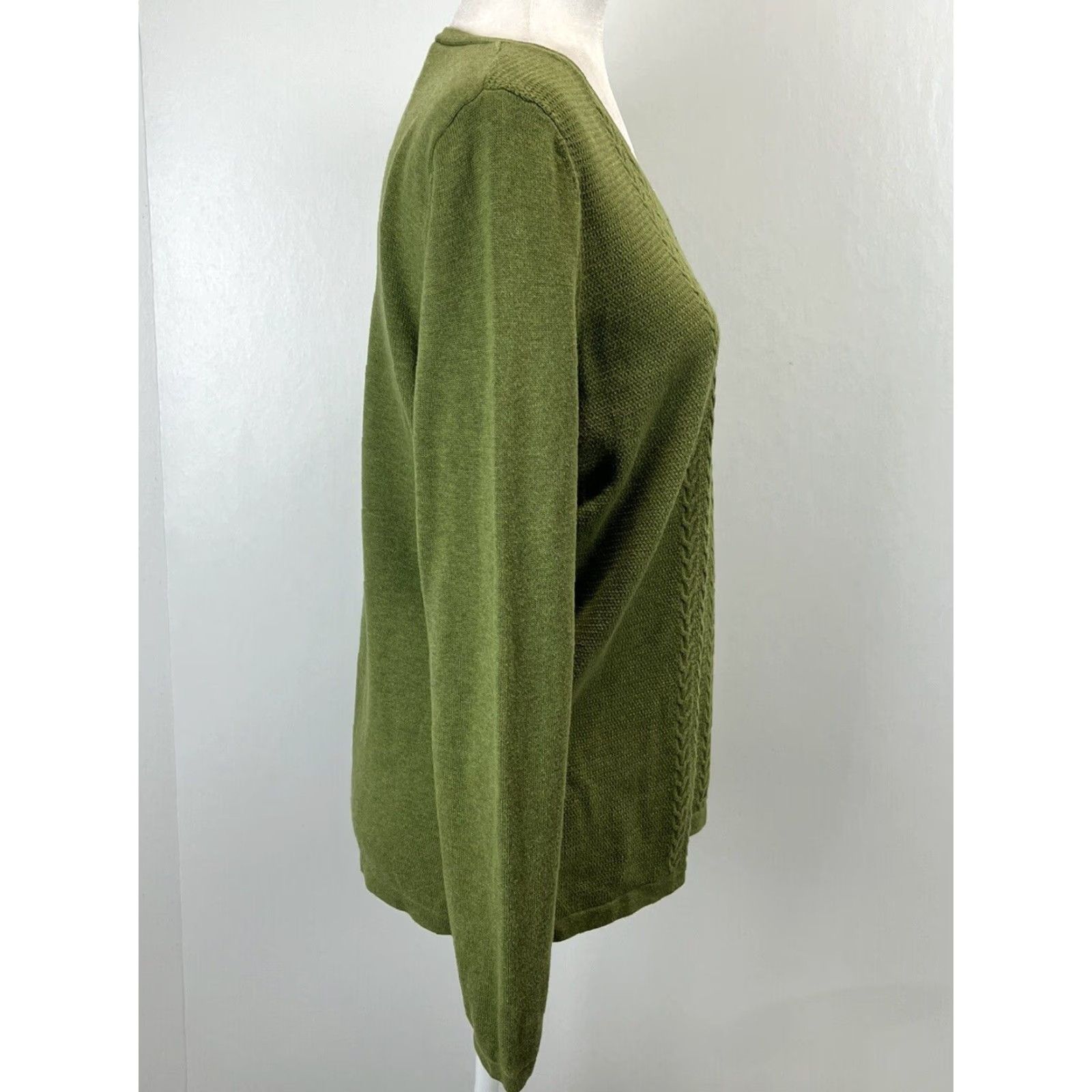 Talbots Talbots V-Neck Pullover Sweater Medium Green Womens Long Sleeve Knit Size M / US 6-8 / IT 42-44 - 4 Thumbnail