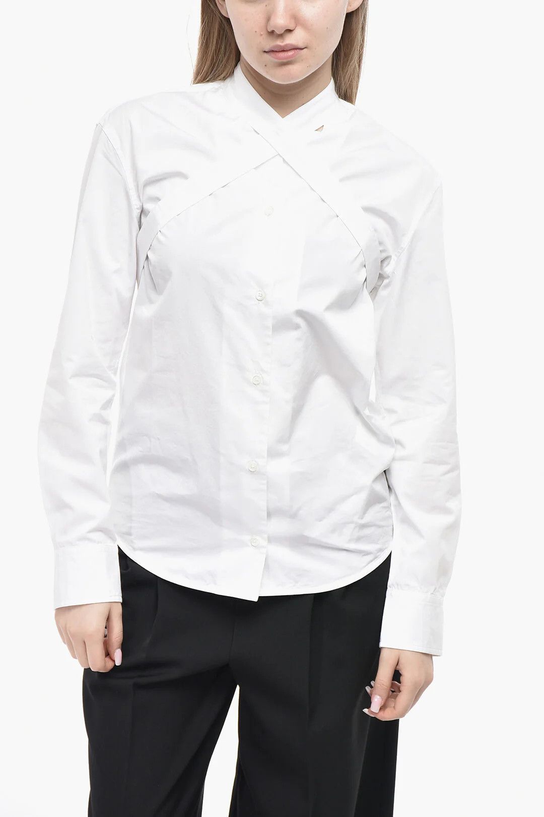 Off-White og1mm0426 Cotton Poplin Blouse in White Size XS / US 0-2 / IT 36-38 - 1 Thumbnail