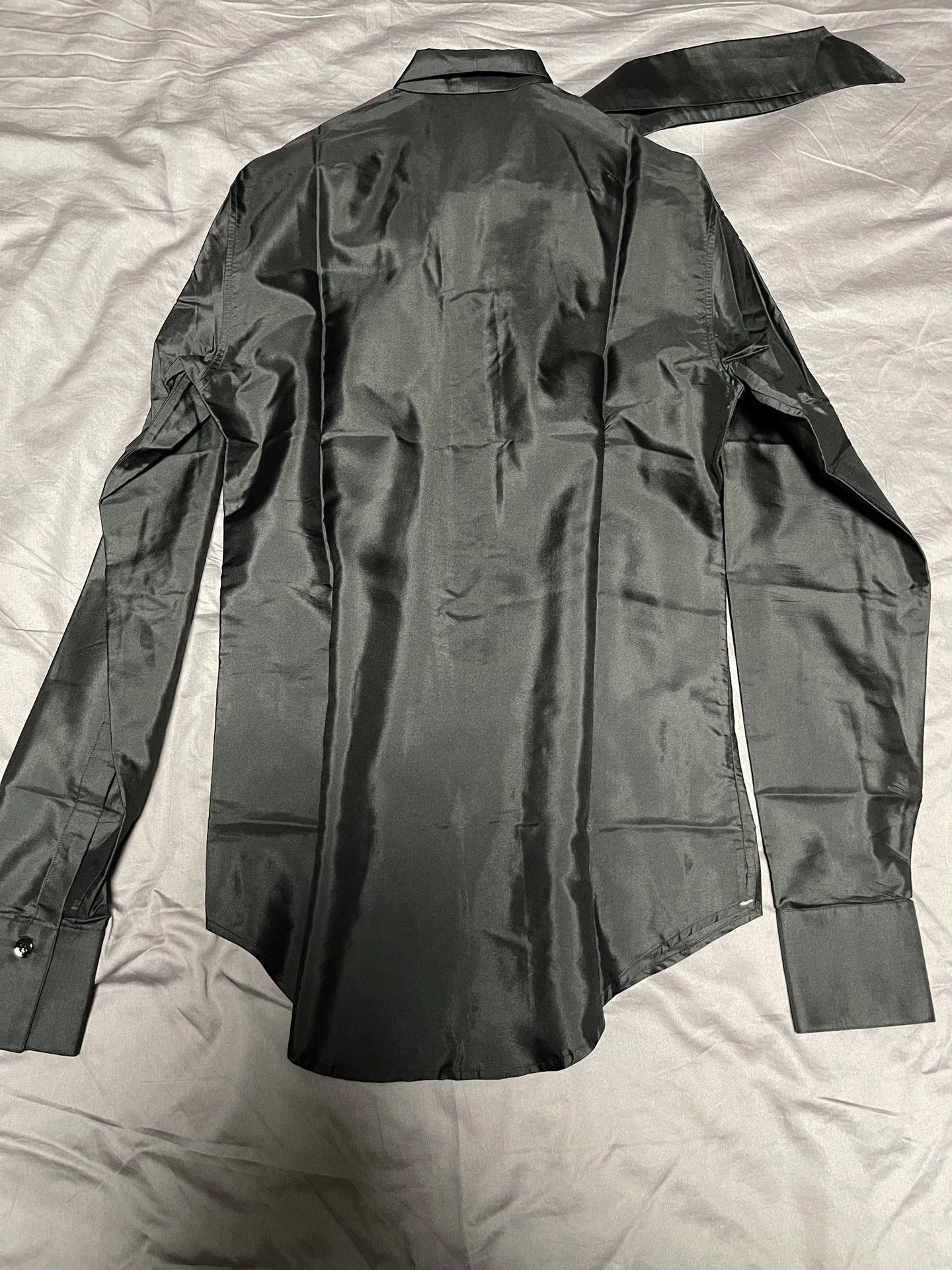 Dior Dior Homme 05AW Runway Black Silk Taffeta Shirt Size US XXS / EU 40 - 2 Thumbnail