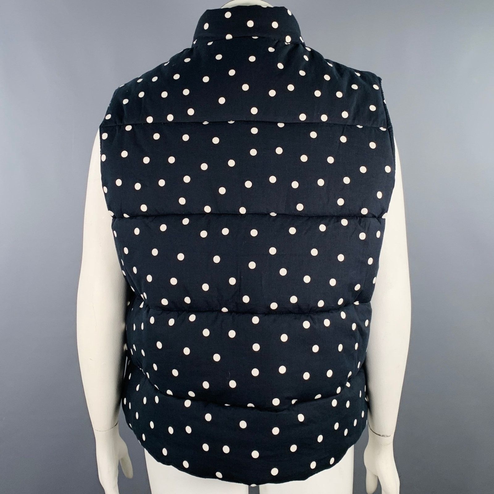 Clare V. Black White Polka Dot Cotton Sleeveless Reversible Vest Size ONE SIZE - 4 Thumbnail