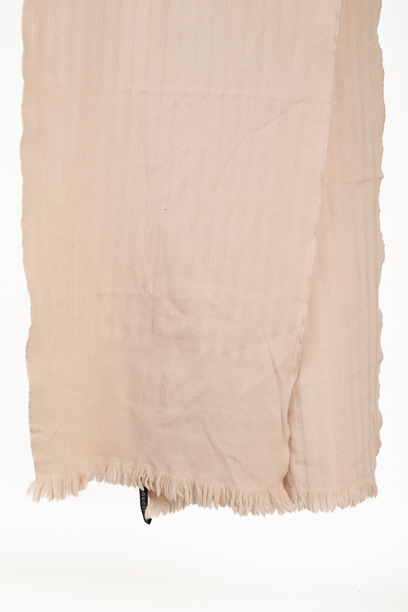 Gucci Gucci Beige Wool Striped GG Scarf Size ONE SIZE - 3 Thumbnail