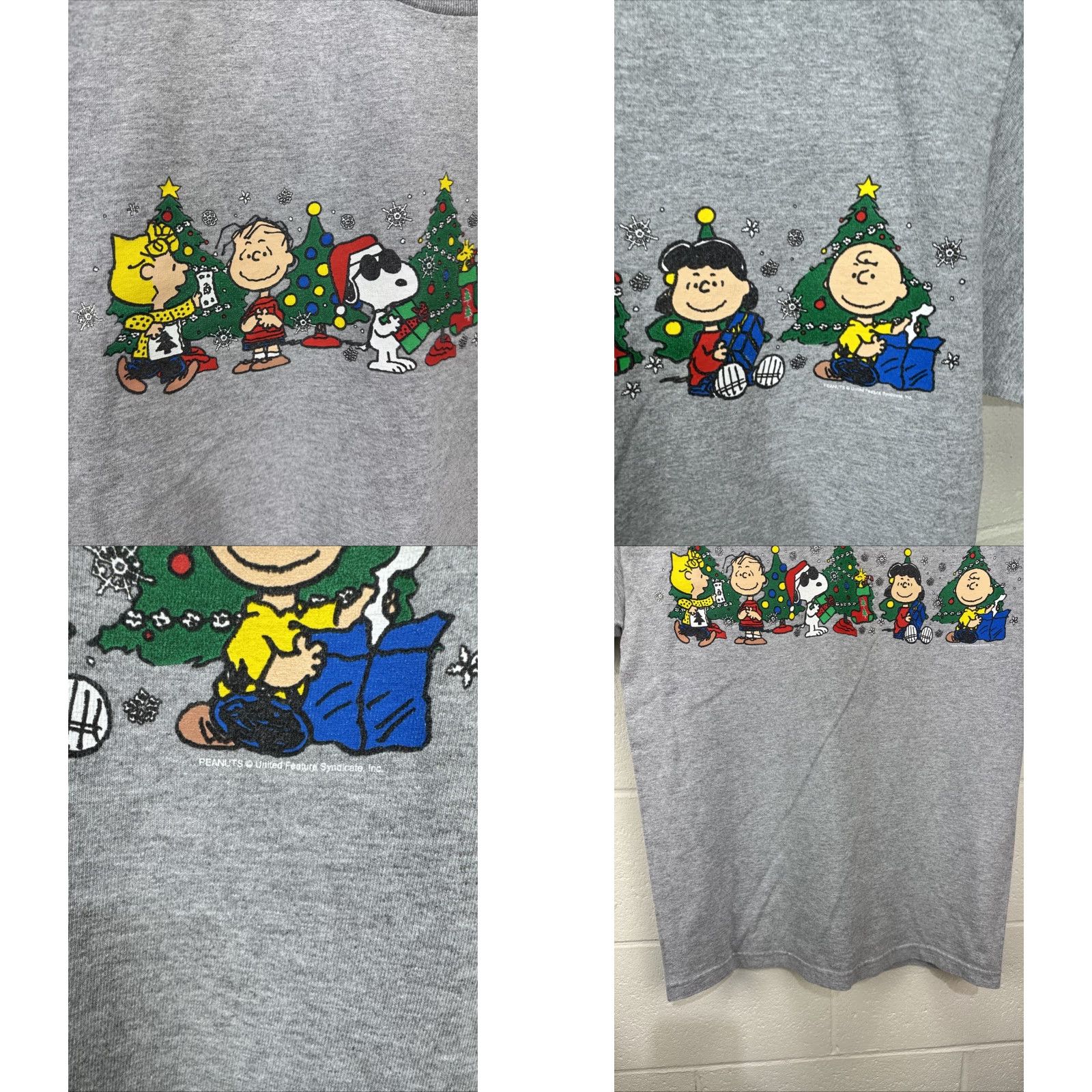 Peanuts VINTAGE Peanuts Christmas Shirt Mens Medium Cartoon Graphic T-Shirt Gray 2000s Holiday Snoopy Size US M / EU 48-50 / 2 - 8 Thumbnail