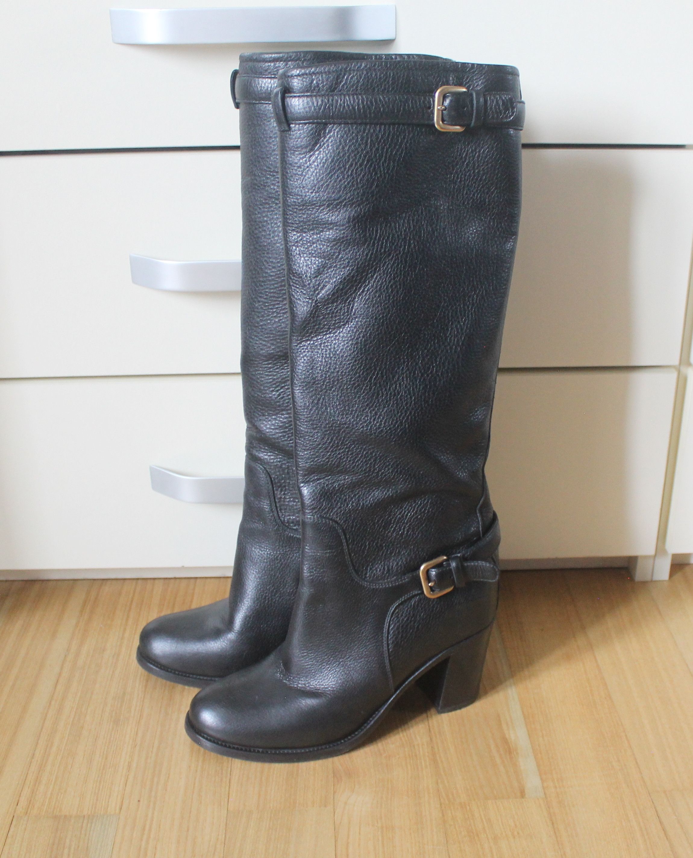 Prada Prada Black High Leather Boots Size US 9 / IT 39 - 2 Thumbnail