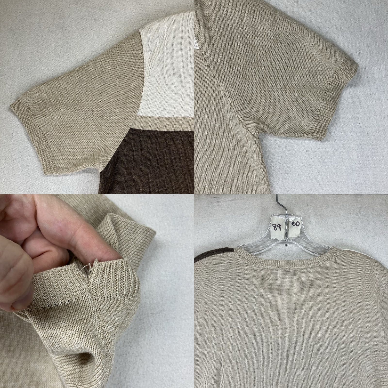 Vintage VINTAGE Alfred Dunner Women’s Sweater M Beige Geometric Pullover Knit Top 70s Retro Casual Size M / US 6-8 / IT 42-44 - 8 Thumbnail
