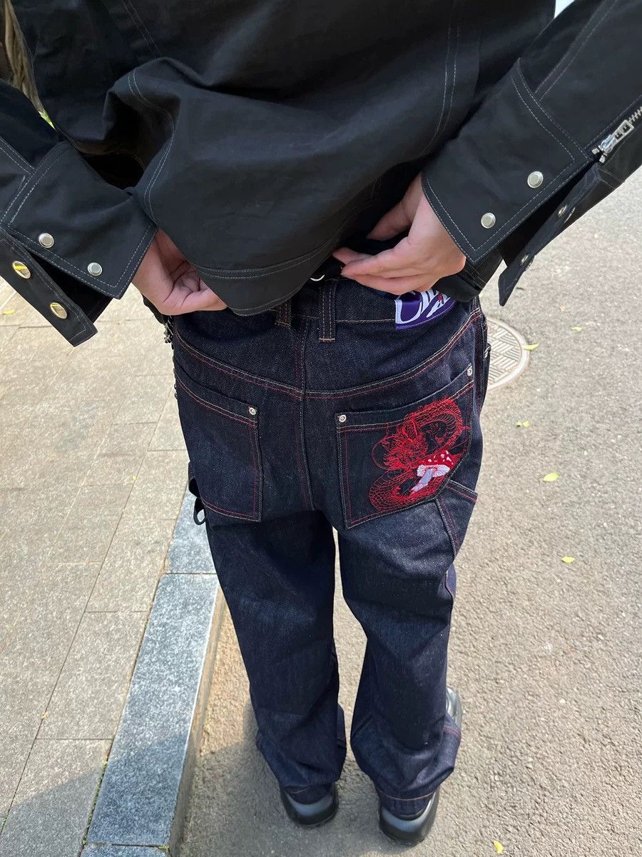 Designer × Japanese Brand 🐲DRAGON EMBROIDERY RAW DENIM Size 30" / US 8 / IT 44 - 7 Thumbnail