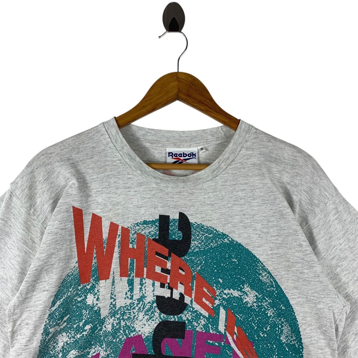 Reebok Vintage REEBOK where planet reebok Big printed spellout tee Size US M / EU 48-50 / 2 - 2 Thumbnail