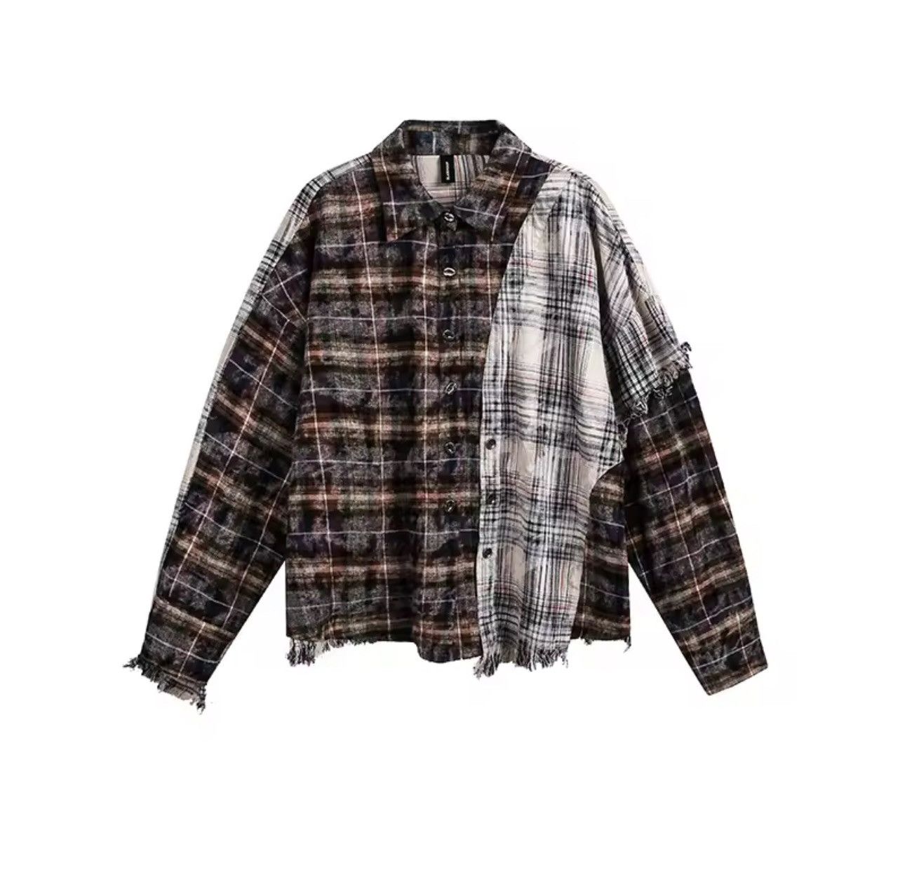 Other Vintage Retro Style Distressed Plaid Patchwork Shirt Y2k Size US L / EU 52-54 / 3 - 1 Thumbnail