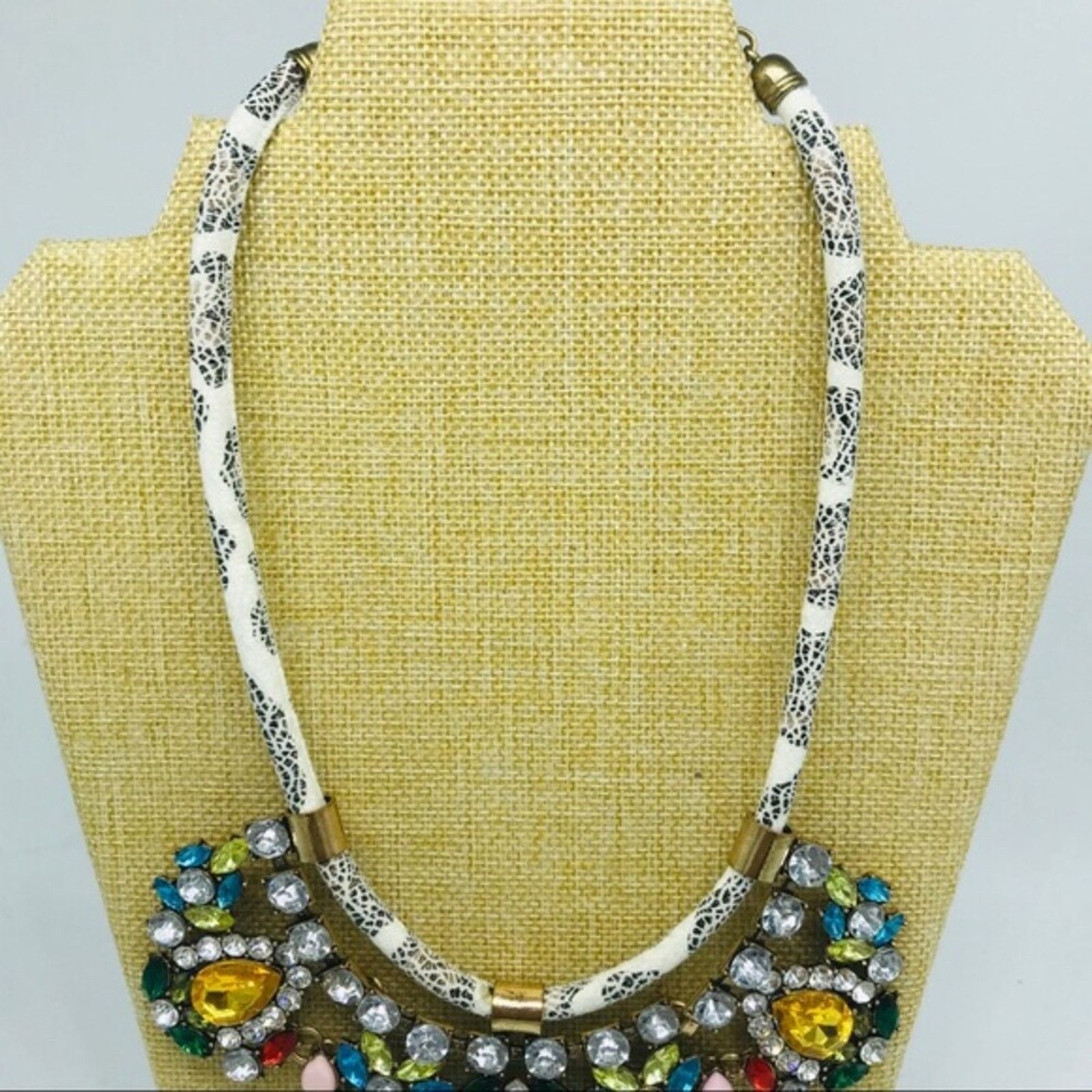 Other Stunning Multicolored Statement Necklace on Cord Size ONE SIZE - 6 Thumbnail