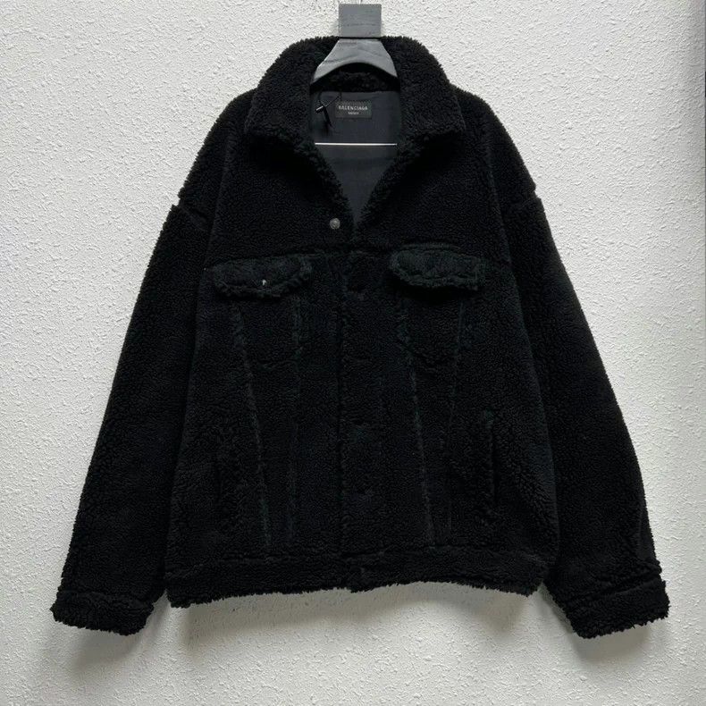 Balenciaga Balenciaga Black Teddy Fleece Jacket Size US M / EU 48-50 / 2 - 1 Thumbnail