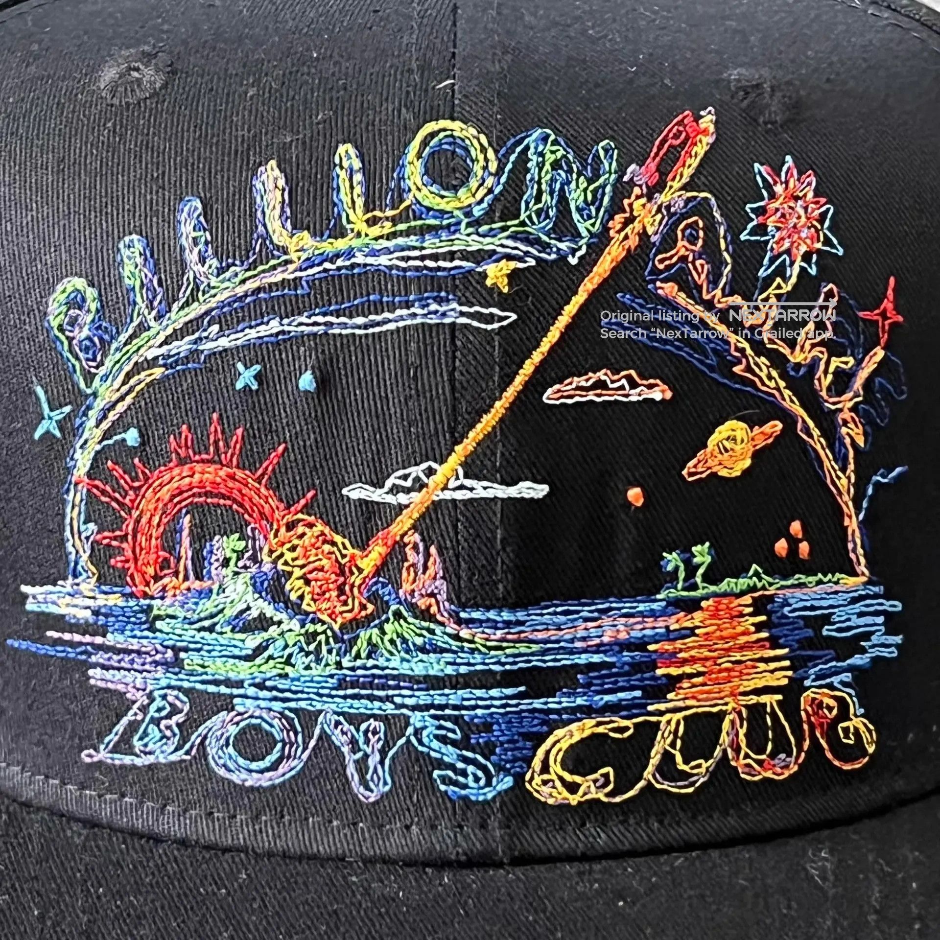 Bbc Diamond & Dollar Single-Line Brim Baseball Cap Q7 in Black, Men's — image 2 of 6