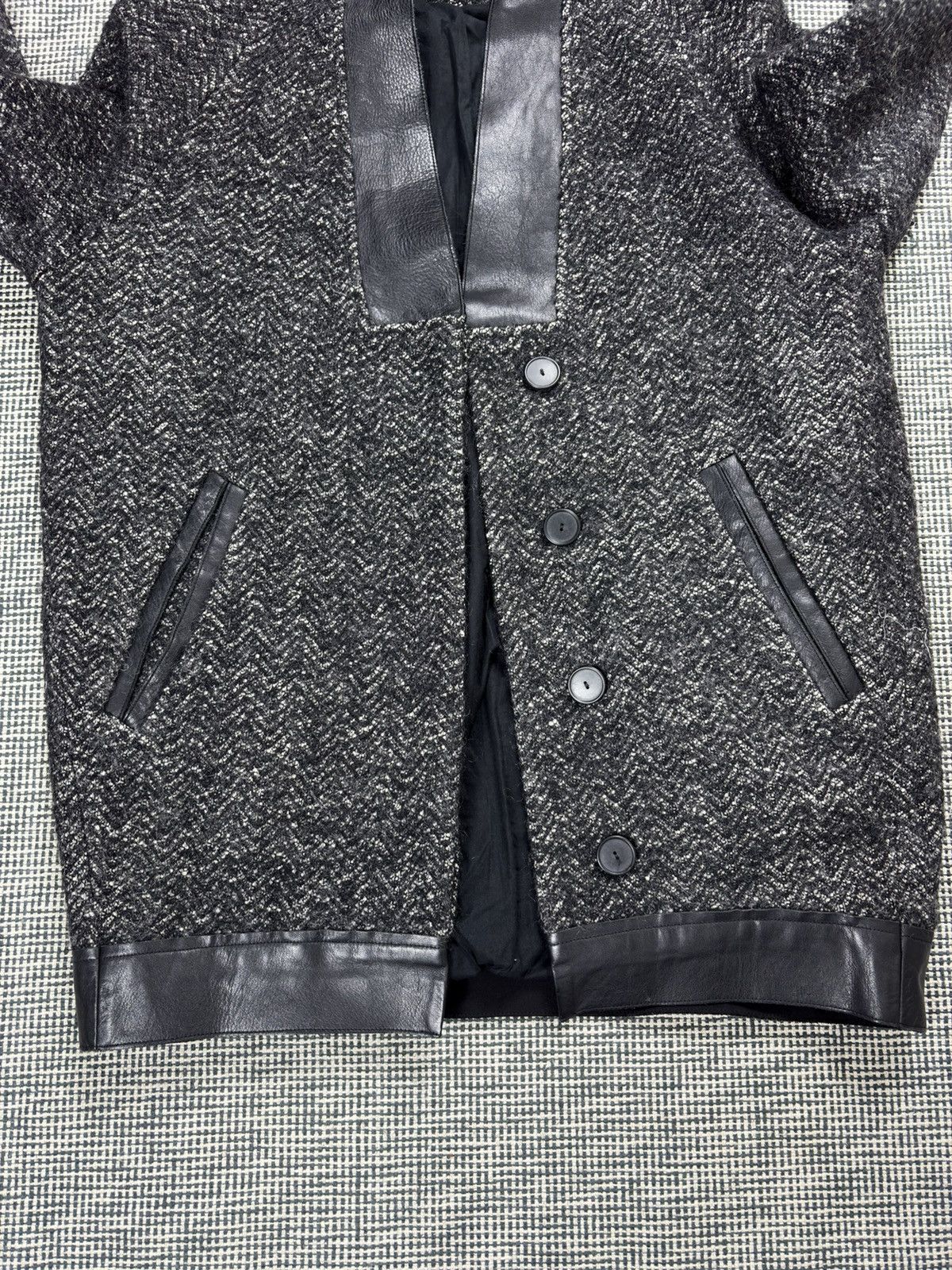 Maje Maje dick wool mohair leather long bomber jacket oversized Size XS / US 0-2 / IT 36-38 - 4 Thumbnail