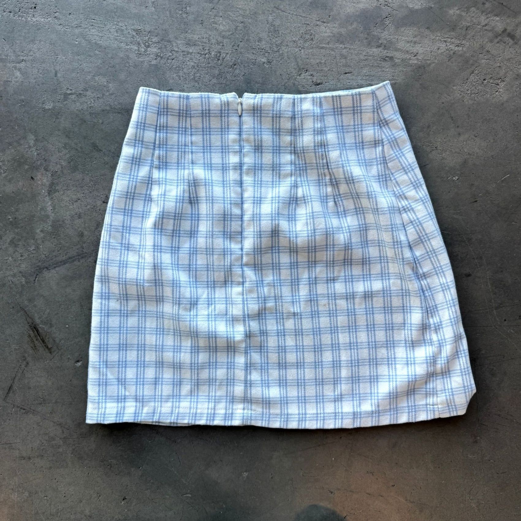 Vintage VINTAGE John Galt Blue Plaid Gingham White Mini Skirt Small Womens Size 28" / US 6 / IT 42 - 2 Thumbnail