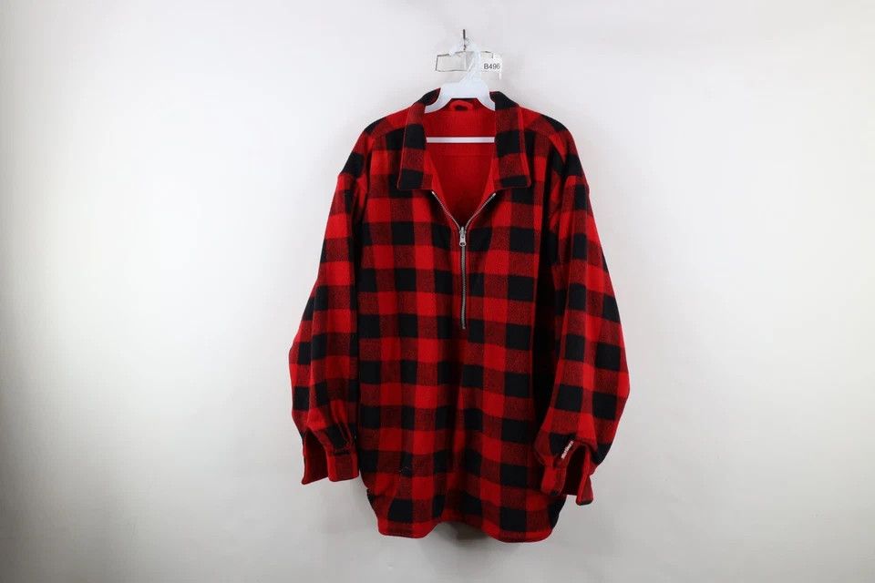 Marlboro × Vintage Vintage 90s Marlboro Spell Out Reversible Fleece Sweater Red Size US XL / EU 56 / 4 - 12 Thumbnail