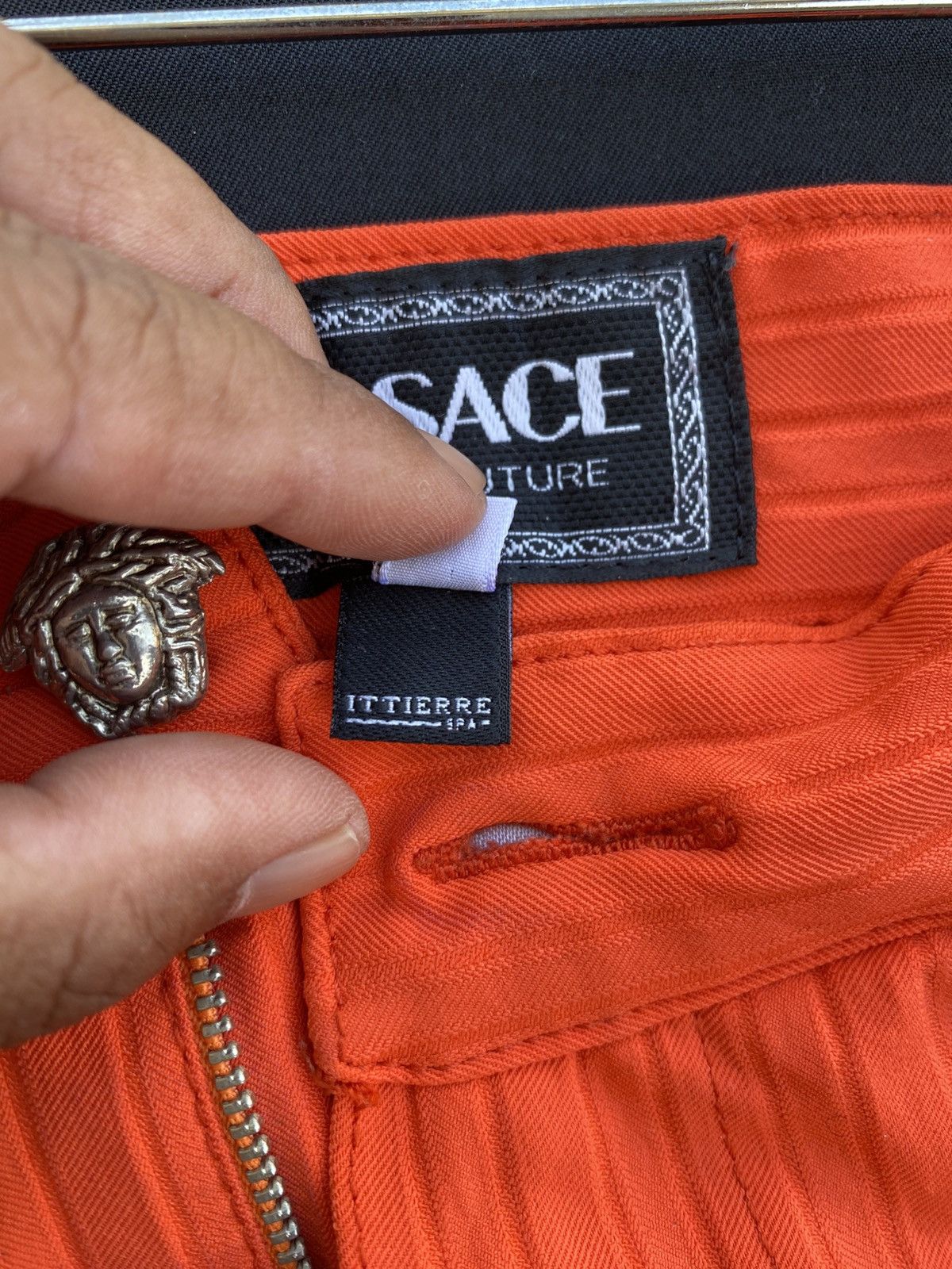 Versace Rare Vintage Versace Orange Mini Skirt Size 23" - 7 Thumbnail