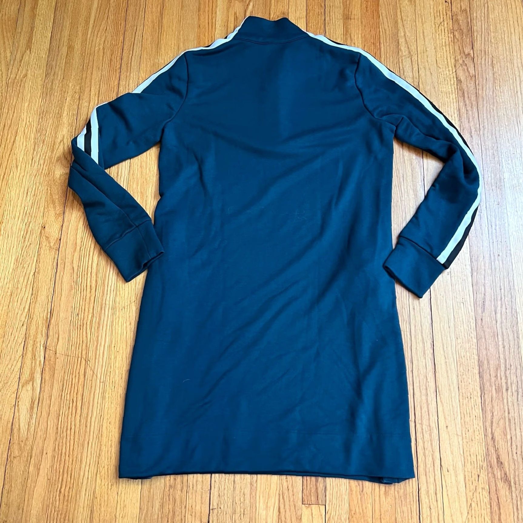 ATHLETA Crosstown Track Dress Womens S Teal Sweatshirt Dress Short Sweater  Dress Womens 599869