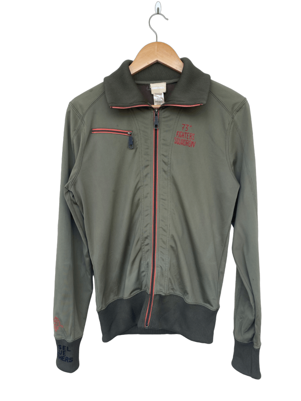 image of Grail Diesel Flight Bomber Jacket Green Army in Army Green, Men's (Size Medium)