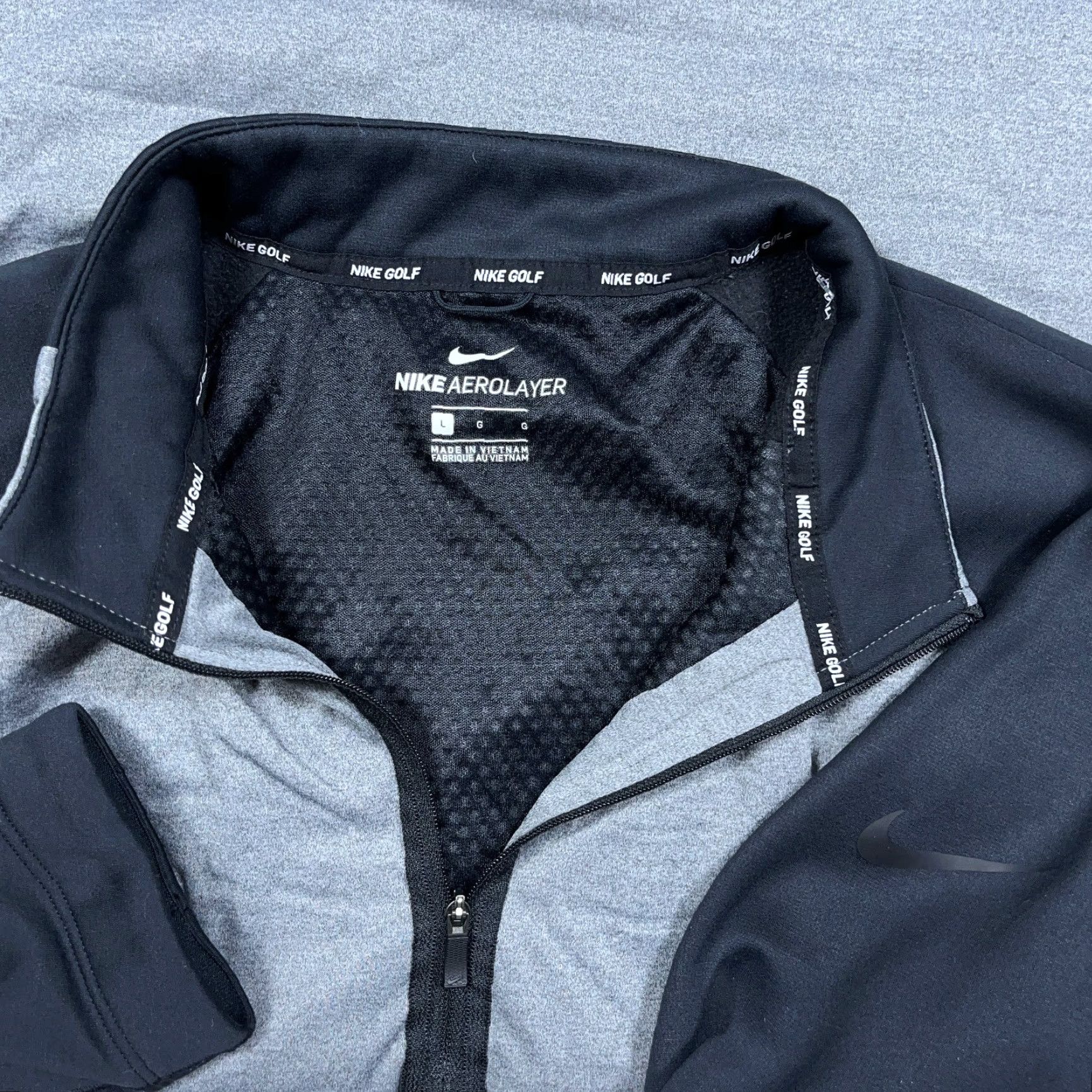 Nike Nike Golf Sweater Men Large Gray Black Aerolayer Pullover 1/4 Zip Sweatshirt Size US L / EU 52-54 / 3 - 2 Thumbnail