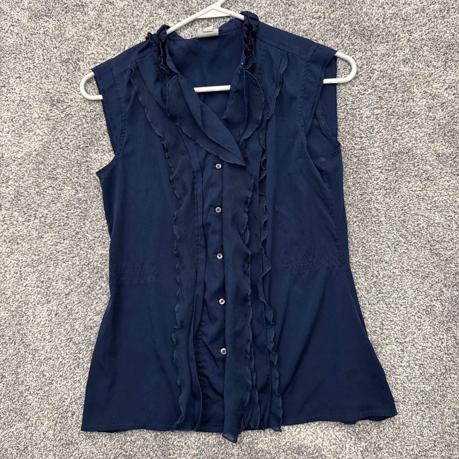 Converse Converse Blouse Womens S Ruffled Chic Preppy Y2K Button Up Size S / US 4 / IT 40 - 2 Thumbnail
