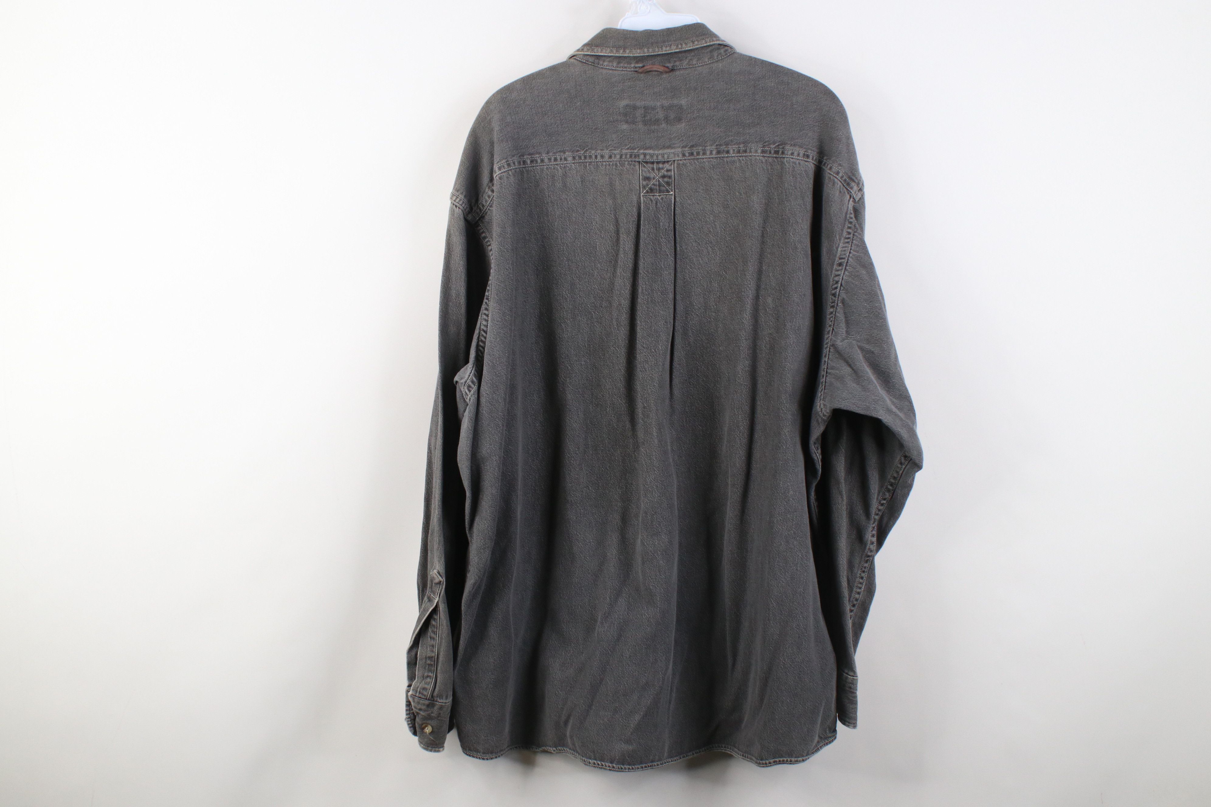 Timberland Vintage 90s Timberland Baggy Stonewash Denim Button Shirt Size US XL / EU 56 / 4 - 13 Thumbnail
