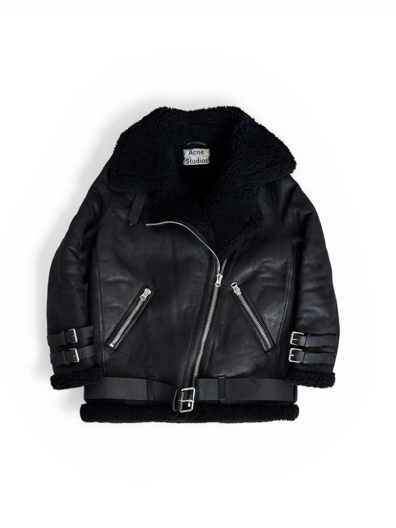Acne Studios Acne Studios Shearling Leather Oversized Jacket Size XXS / US 00 / IT 34 - 1 Thumbnail