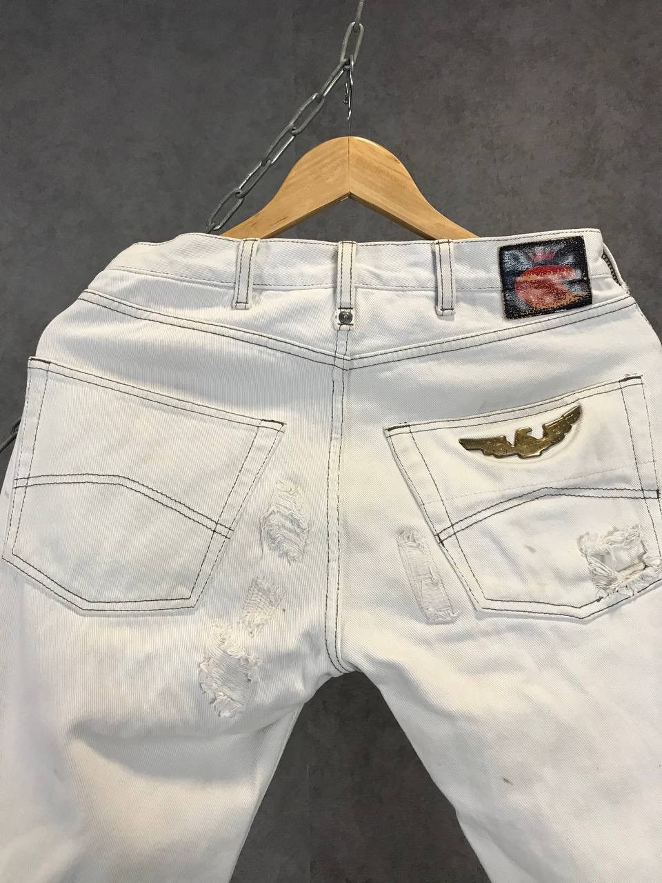 Armani Armani Jeans designer vintage distressed denim jeans Size US 29 - 14 Thumbnail