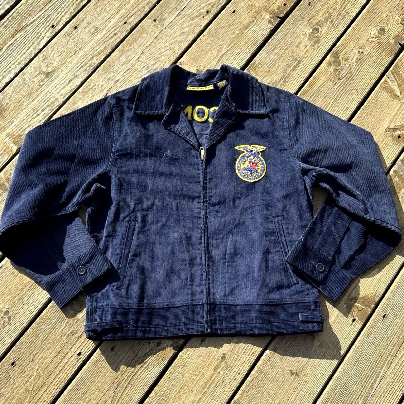 Vintage VINTAGE FFA Corduroy Jacket Shirt Adult Small Blue 1990s Wisconsin Cashton Embroidery Size US XXS / EU 40 - 2 Thumbnail