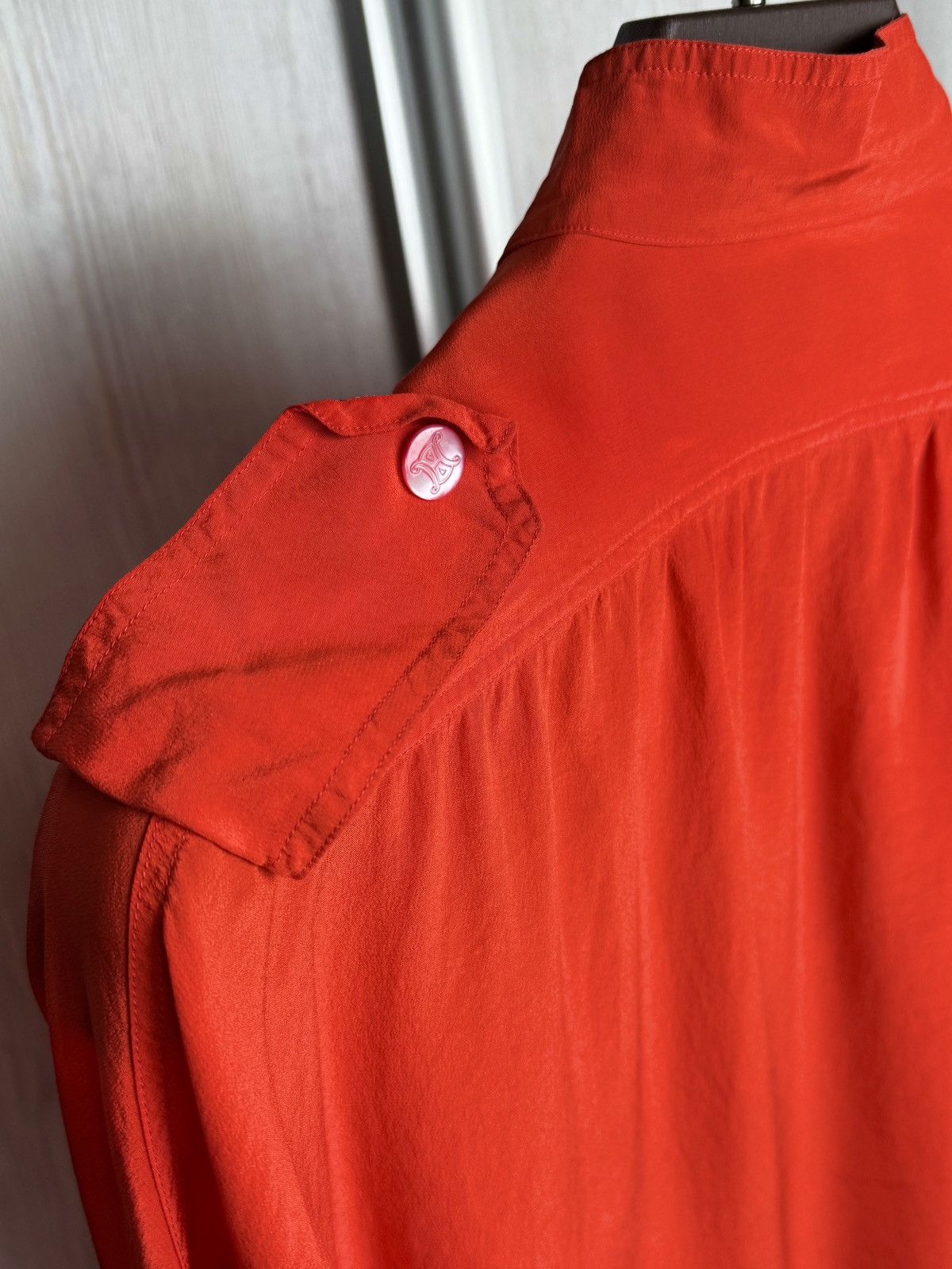 Celine Celine vintage 80s Red Silk Luxury 2 pockets blouse size 38 Size S / US 4 / IT 40 - 10 Thumbnail