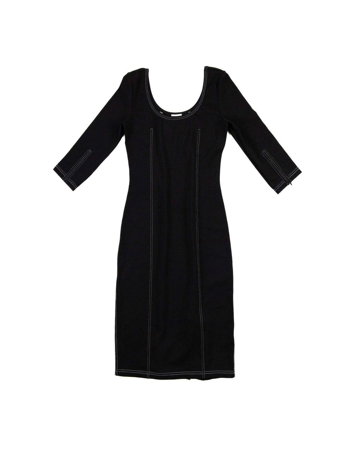 Burberry NEW Burberry Womens Black Dress with White Stitching 6 Black Size XS / US 0-2 / IT 36-38 - 3 Thumbnail