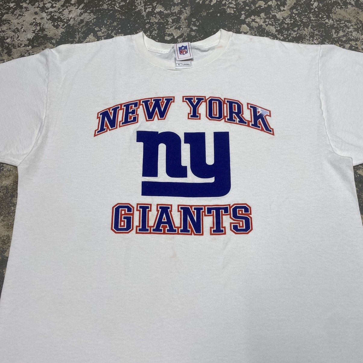 NFL × Vintage Y2K New York Giants White NY NFL Tshirt Size US XL / EU 56 / 4 - 10 Thumbnail