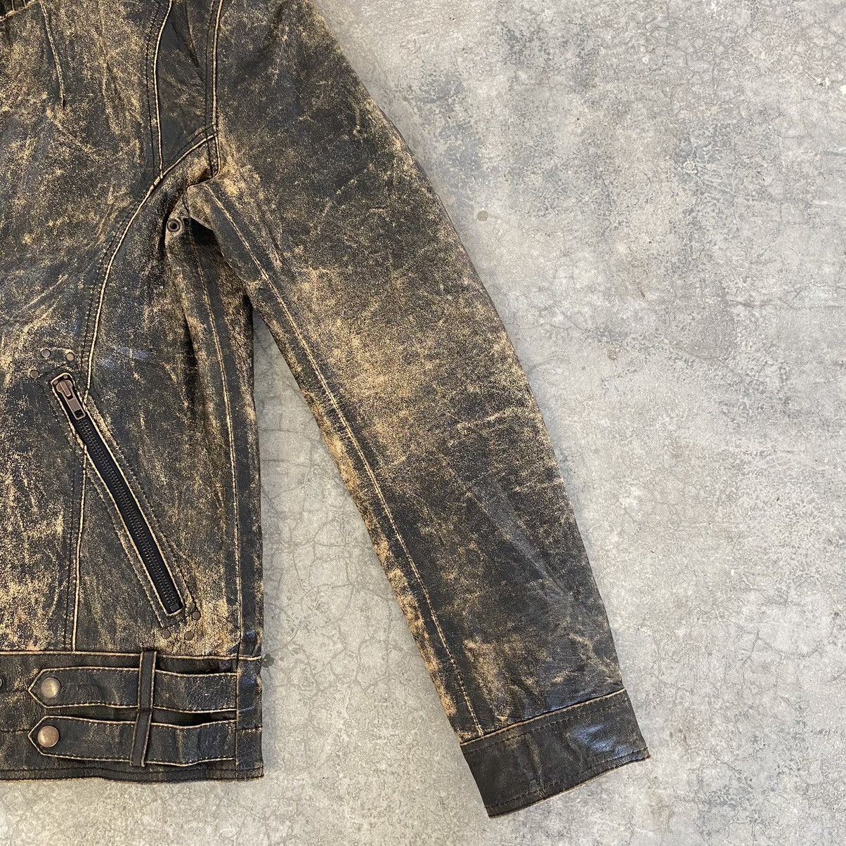 Leather Vintage Mass & Only Faded Patina Buffalo Leather Moto Jacket Size US M / EU 48-50 / 2 - 16 Thumbnail