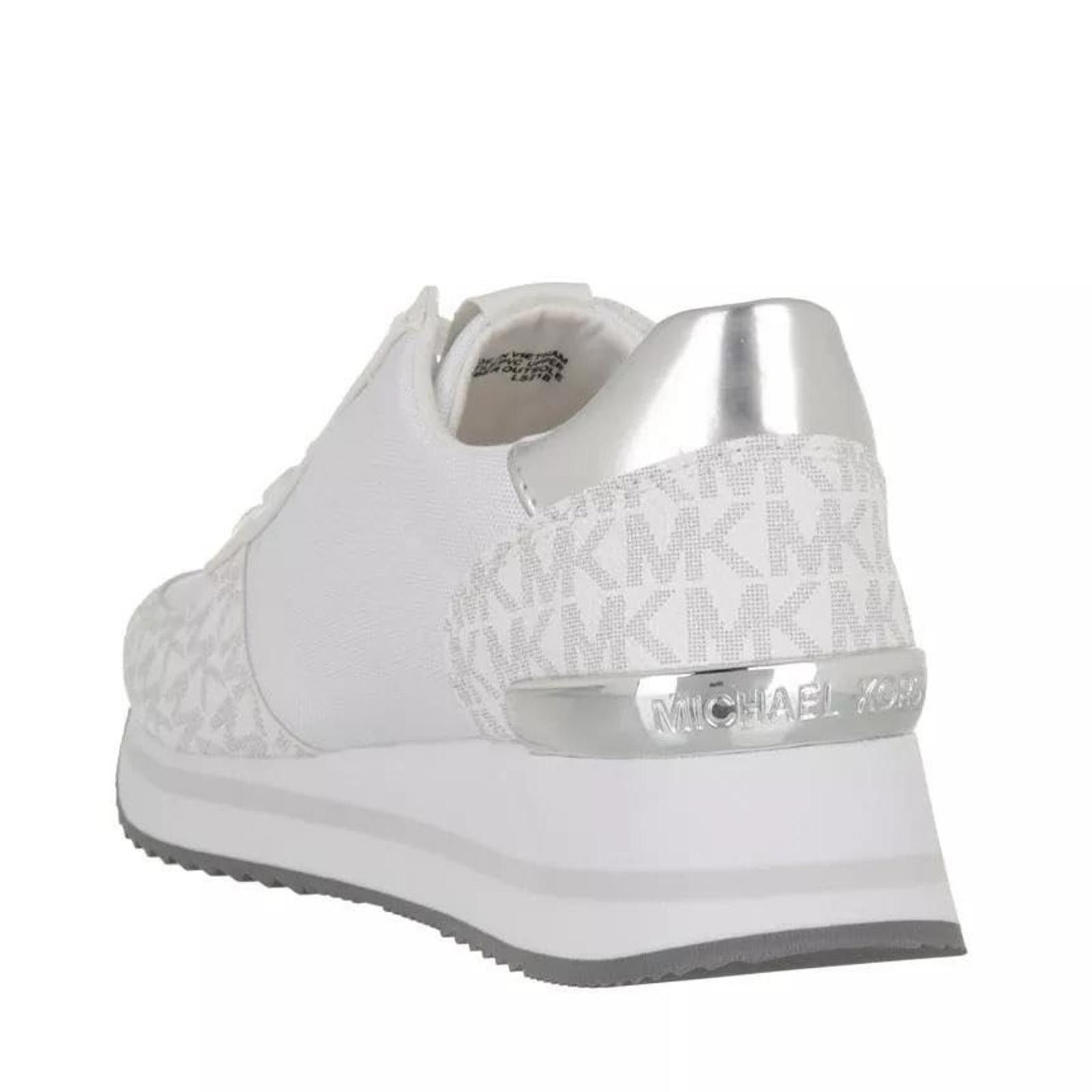 Michael Kors Michael Kors Monique Trainer Bright White Silver 9.5 M NEW Size US 9.5 / IT 39.5 - 4 Thumbnail
