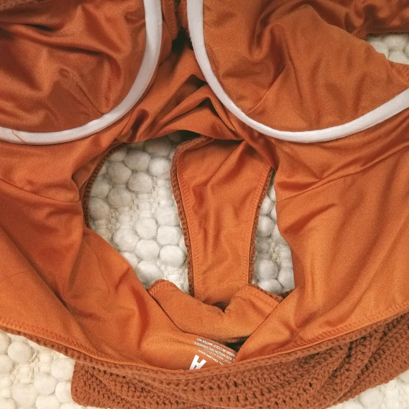 Other LPA Mystique One Piece Crochet Rusty Orange Sz Medium Size ONE SIZE - 9 Thumbnail