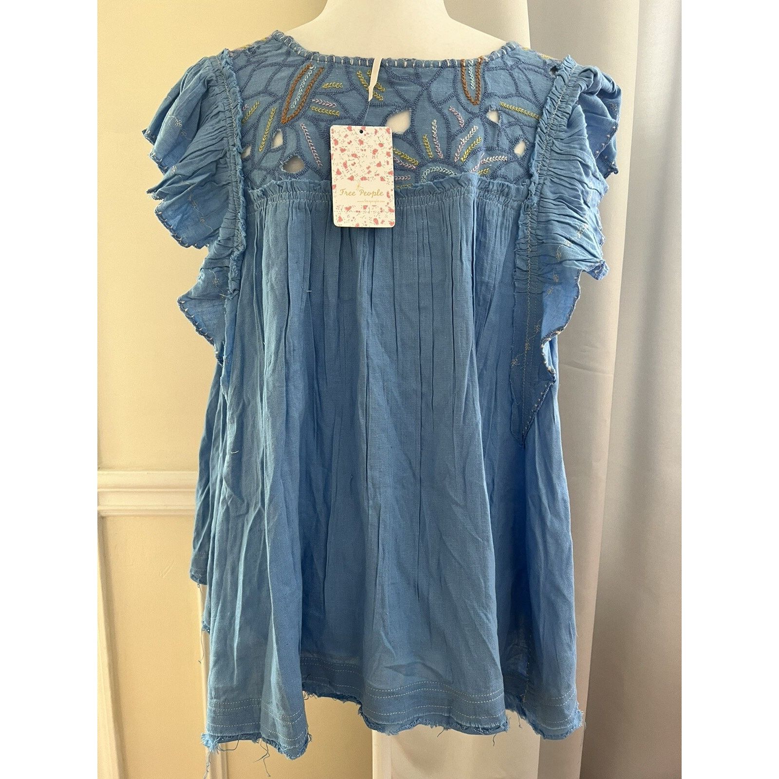 Free People NWT Free people Hailey Embroidered Flutter Ruffles A003038 Size XL / US 12-14 / IT 48-50 - 8 Thumbnail