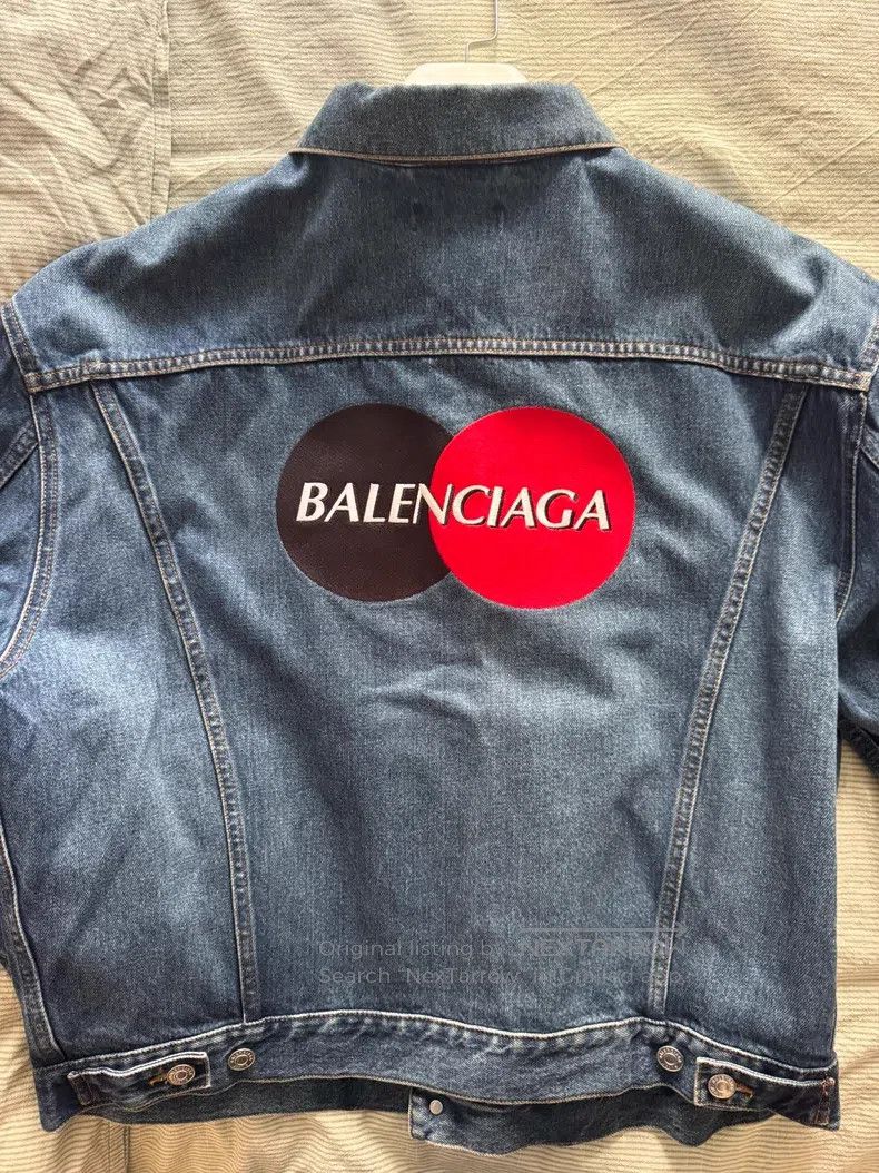 Balenciaga Balenciaga Mastercard Embroidered Logo Washed Denim Jacket Size US M / EU 48-50 / 2 - 2 Thumbnail