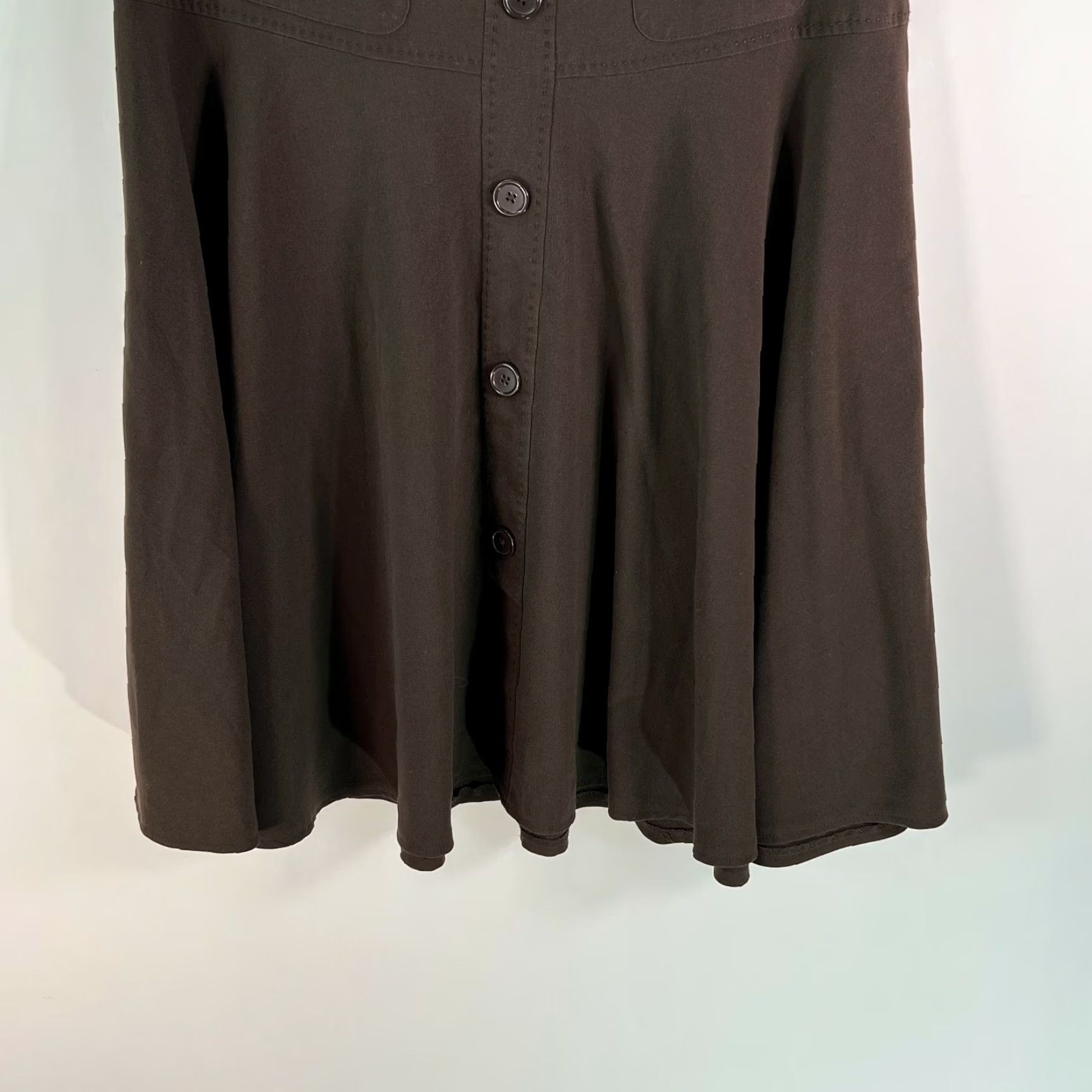 Vintage Larry Levine Skirt Women Flared Midi Black Striped Stretch Front Pockets Size 12 Size 34" / US 12 / IT 48 - 6 Thumbnail