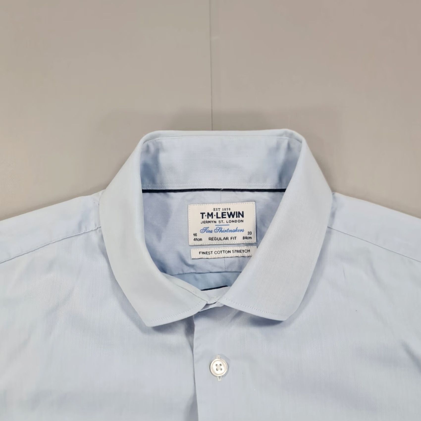 Vintage TM Lewin Mens Shirt Blue 16 Finest Cotton Stretch French Cuffs Button Up Formal Shirt Size 42R - 2 Thumbnail