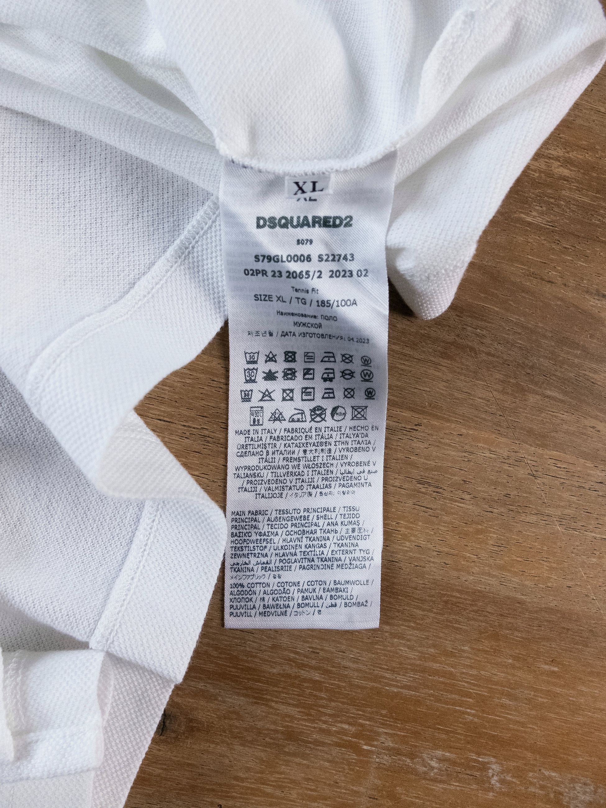Dsquared2 DSQUARED2 white regular fit Icon logo patch polo shirt XL Size US XL / EU 56 / 4 - 9 Thumbnail